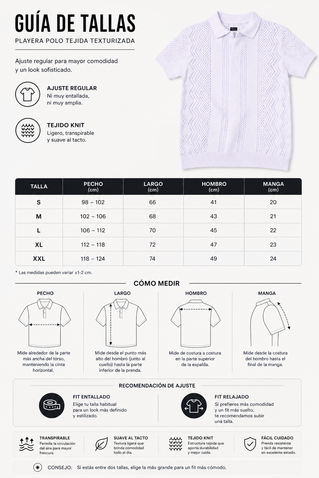 LILAC MARAIS KNIT POLO Camiseta Polo Tejida Color Lila para Hombre Estilo Resort y Contemporáneo