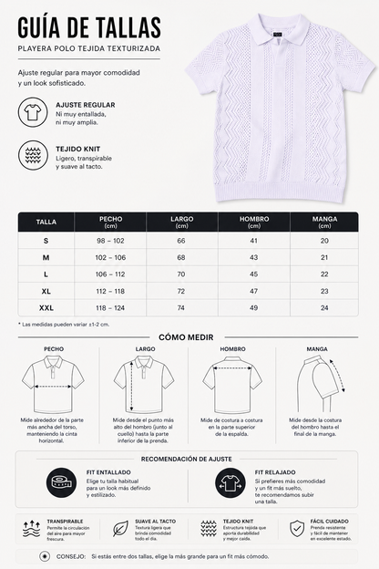 LILAC MARAIS KNIT POLO Camiseta Polo Tejida Color Lila para Hombre Estilo Resort y Contemporáneo