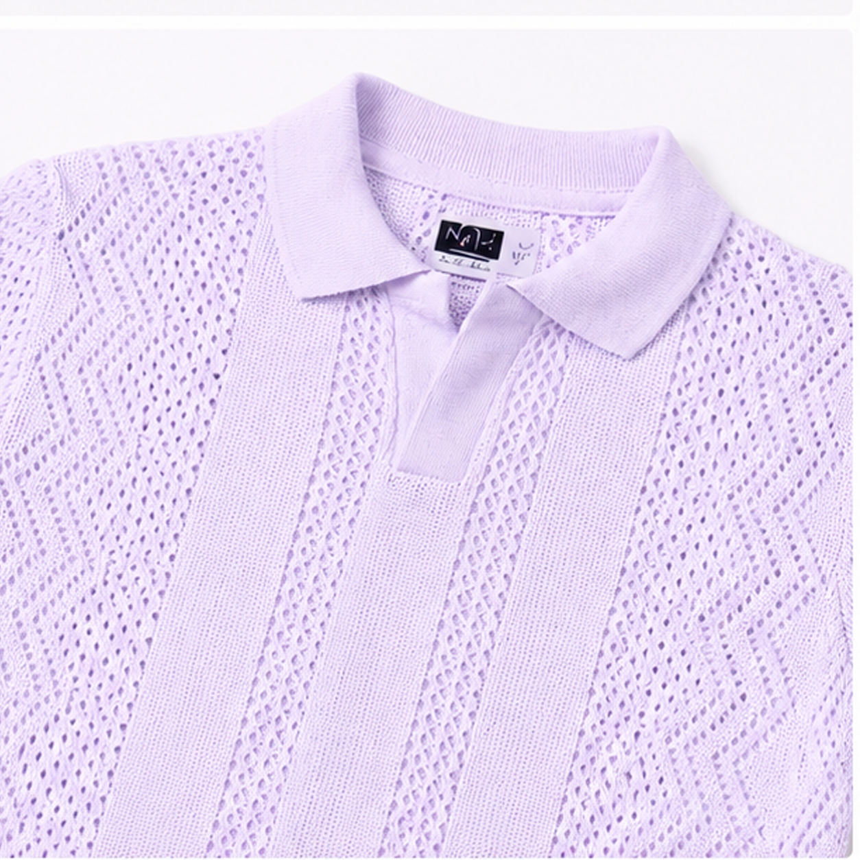 LILAC MARAIS KNIT POLO Camiseta Polo Tejida Color Lila para Hombre Estilo Resort y Contemporáneo