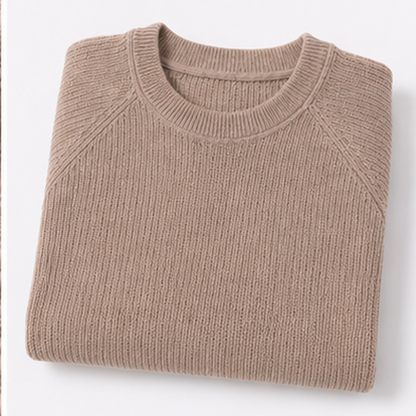 SAND KNIT TEE Camiseta Tejida Color Arena para Hombre Estilo Minimalista y Contemporáneo